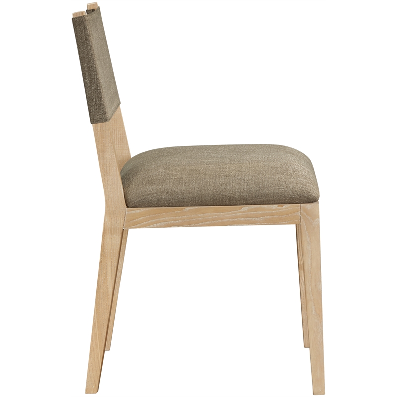 Meridian Furniture Avon Brown Linen Textured Fabric Dining Side Chair (Set of 2)