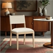 Meridian Furniture Avon Cream Linen Textured Fabric Dining Side Chair (Set of 2)