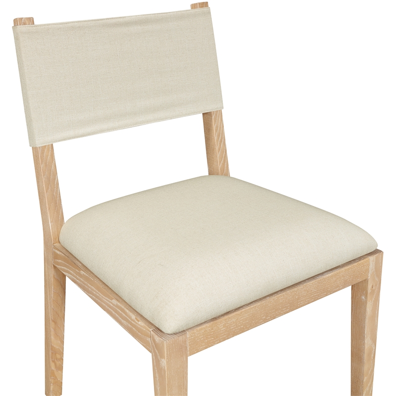Meridian Furniture Avon Cream Linen Textured Fabric Dining Side Chair (Set of 2)