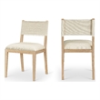 Meridian Furniture Avon Cream Linen Textured Fabric Dining Side Chair (Set of 2)