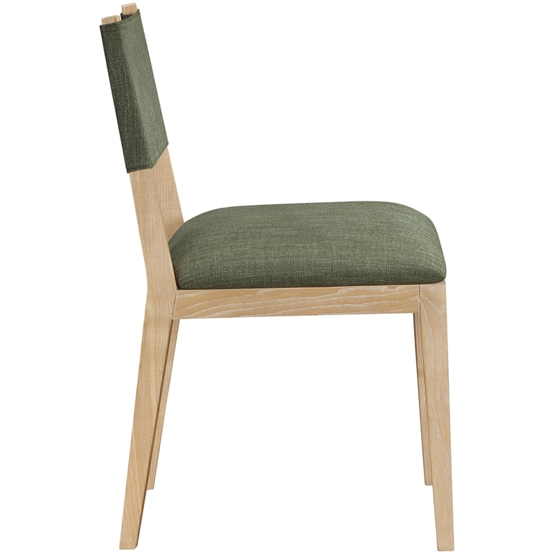 Meridian Furniture Avon Olive Linen Textured Fabric Dining Side Chair (Set of 2)