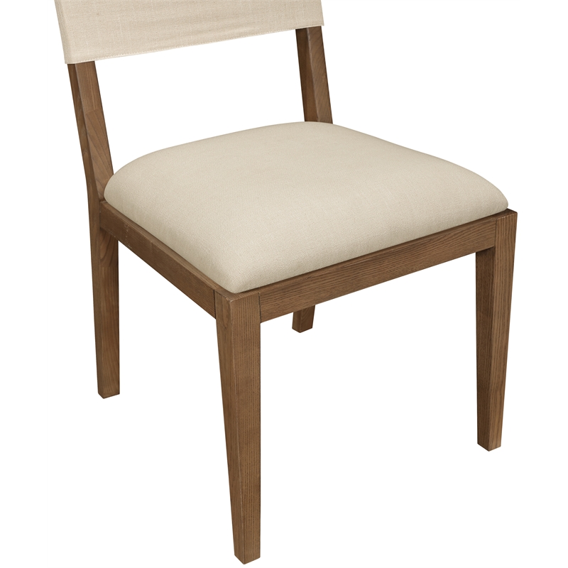 Meridian Furniture Avon Beige Linen Textured Fabric Dining Side Chair (Set of 2)