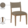 Meridian Furniture Avon Brown Linen Textured Fabric Dining Side Chair (Set of 2)