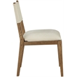 Meridian Furniture Avon Cream Linen Textured Fabric Dining Side Chair (Set of 2)
