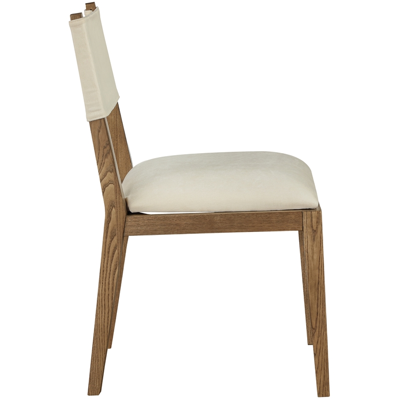 Meridian Furniture Avon Cream Linen Textured Fabric Dining Side Chair (Set of 2)