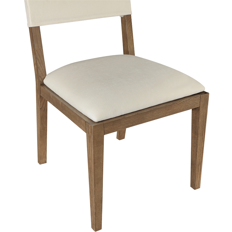 Meridian Furniture Avon Cream Linen Textured Fabric Dining Side Chair (Set of 2)