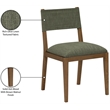 Meridian Furniture Avon Olive Linen Textured Fabric Dining Side Chair (Set of 2)