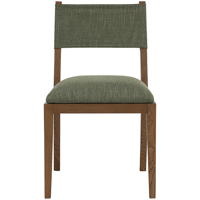 Meridian Furniture Avon Olive Linen Textured Fabric Dining Side Chair (Set of 2)