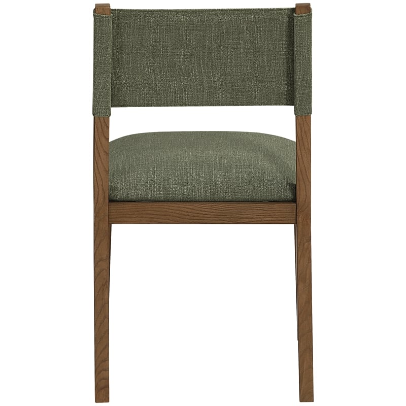 Meridian Furniture Avon Olive Linen Textured Fabric Dining Side Chair (Set of 2)