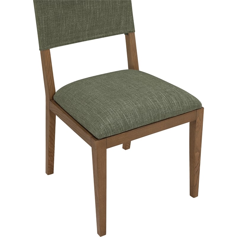 Meridian Furniture Avon Olive Linen Textured Fabric Dining Side Chair (Set of 2)