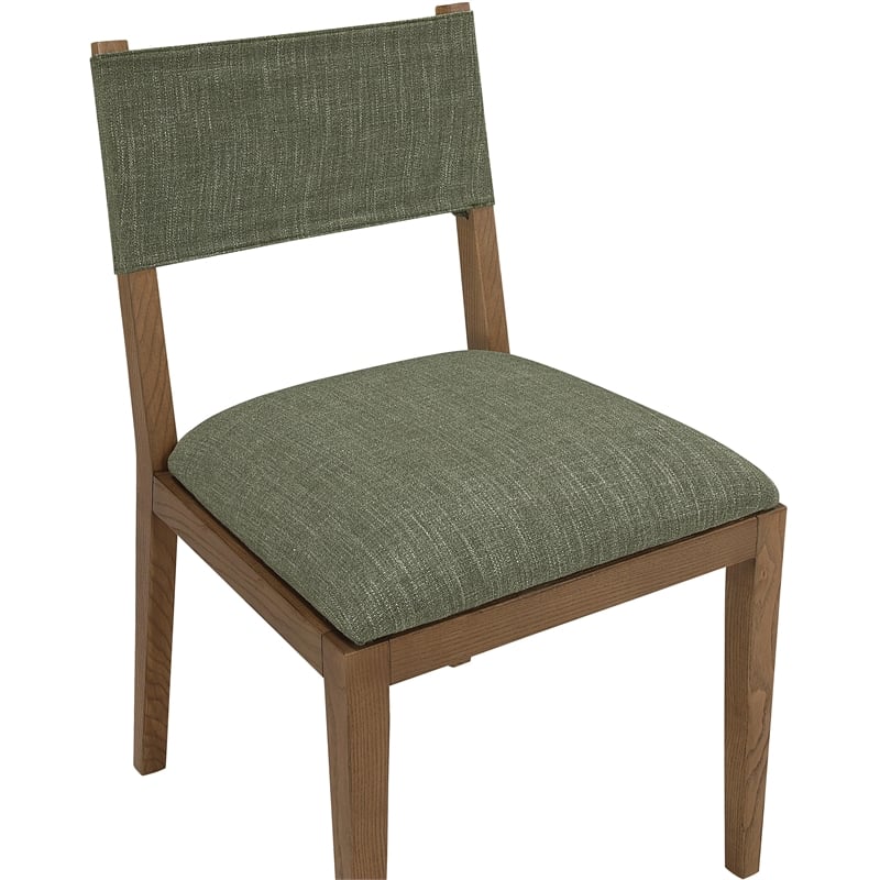 Meridian Furniture Avon Olive Linen Textured Fabric Dining Side Chair (Set of 2)