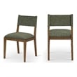 Meridian Furniture Avon Olive Linen Textured Fabric Dining Side Chair (Set of 2)