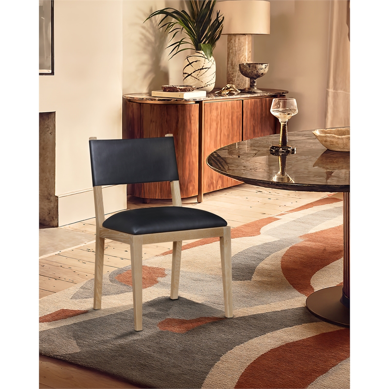 Meridian Furniture Avon Black Vegan Leather Dining Side Chair (Set of 2)