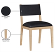 Meridian Furniture Avon Black Vegan Leather Dining Side Chair (Set of 2)
