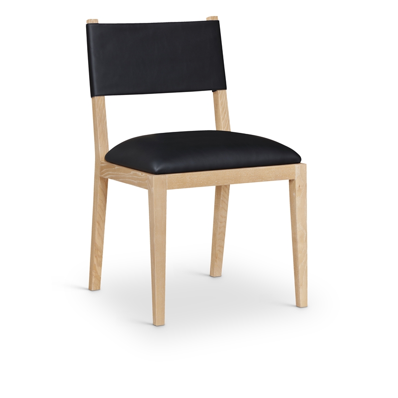 Meridian Furniture Avon Black Vegan Leather Dining Side Chair (Set of 2)