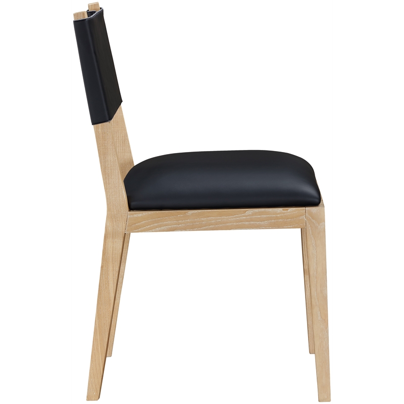 Meridian Furniture Avon Black Vegan Leather Dining Side Chair (Set of 2)