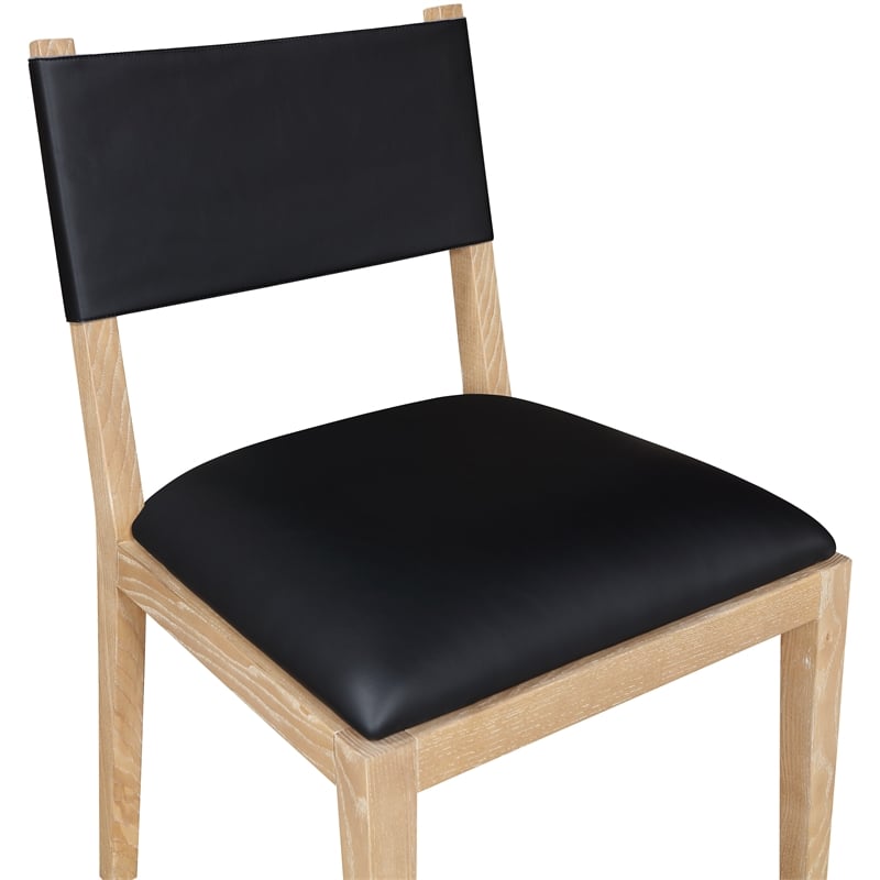 Meridian Furniture Avon Black Vegan Leather Dining Side Chair (Set of 2)