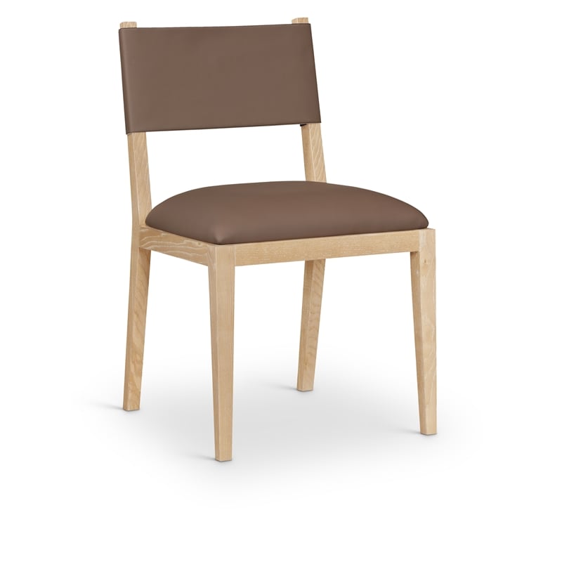 Meridian Furniture Avon Brown Vegan Leather Dining Side Chair (Set of 2)