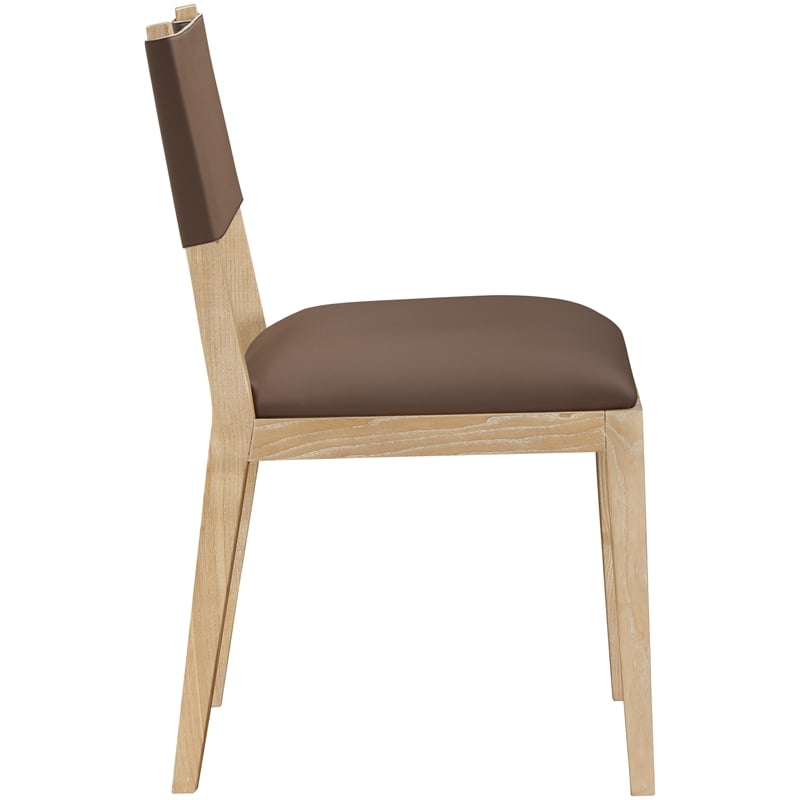 Meridian Furniture Avon Brown Vegan Leather Dining Side Chair (Set of 2)