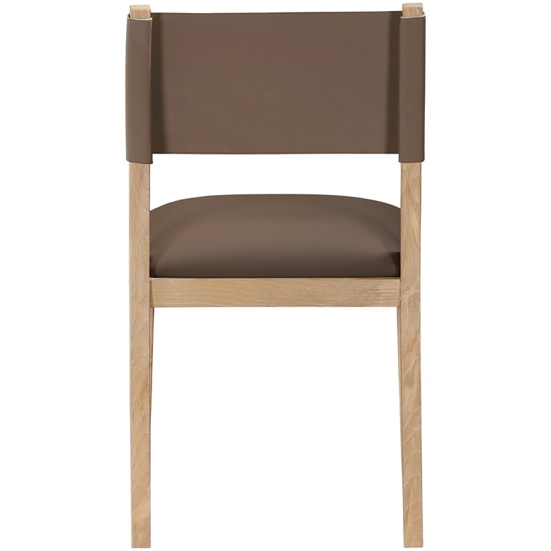 Meridian Furniture Avon Brown Vegan Leather Dining Side Chair (Set of 2)