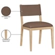 Meridian Furniture Avon Brown Vegan Leather Dining Side Chair (Set of 2)