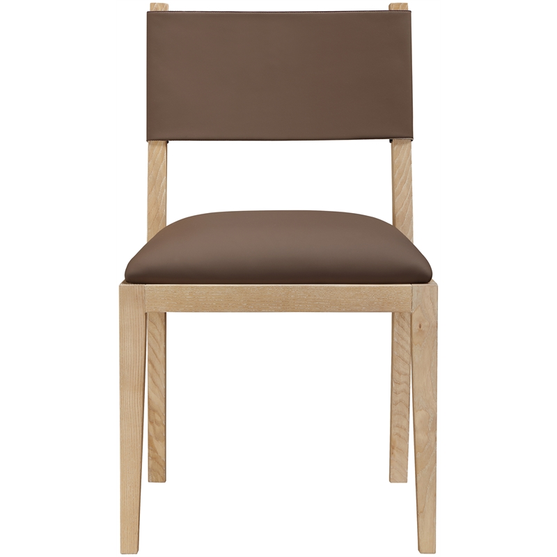 Meridian Furniture Avon Brown Vegan Leather Dining Side Chair (Set of 2)