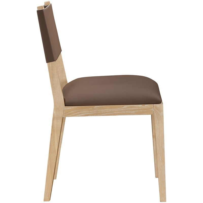 Meridian Furniture Avon Brown Vegan Leather Dining Side Chair (Set of 2)