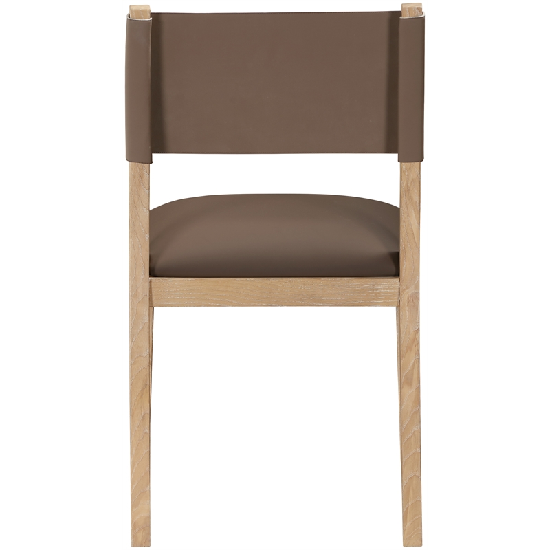 Meridian Furniture Avon Brown Vegan Leather Dining Side Chair (Set of 2)