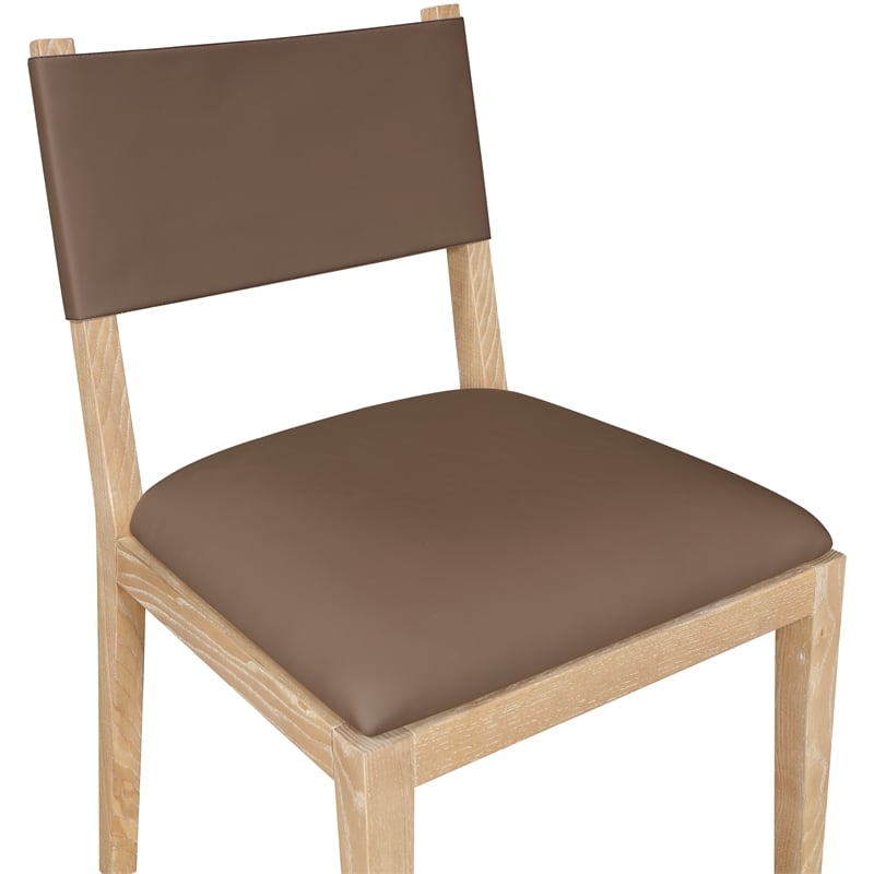 Meridian Furniture Avon Brown Vegan Leather Dining Side Chair (Set of 2)