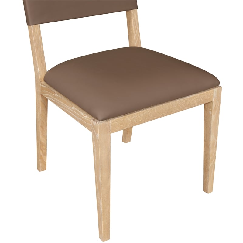 Meridian Furniture Avon Brown Vegan Leather Dining Side Chair (Set of 2)
