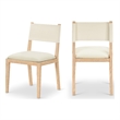 Meridian Furniture Avon Cream Vegan Leather Dining Side Chair (Set of 2)