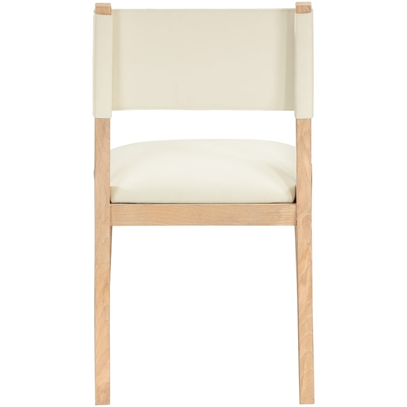 Meridian Furniture Avon Cream Vegan Leather Dining Side Chair (Set of 2)