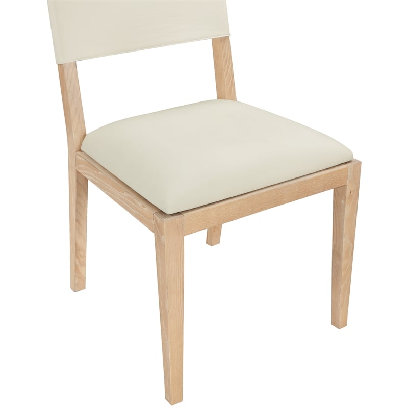 Meridian Furniture Avon Cream Vegan Leather Dining Side Chair (Set of 2)
