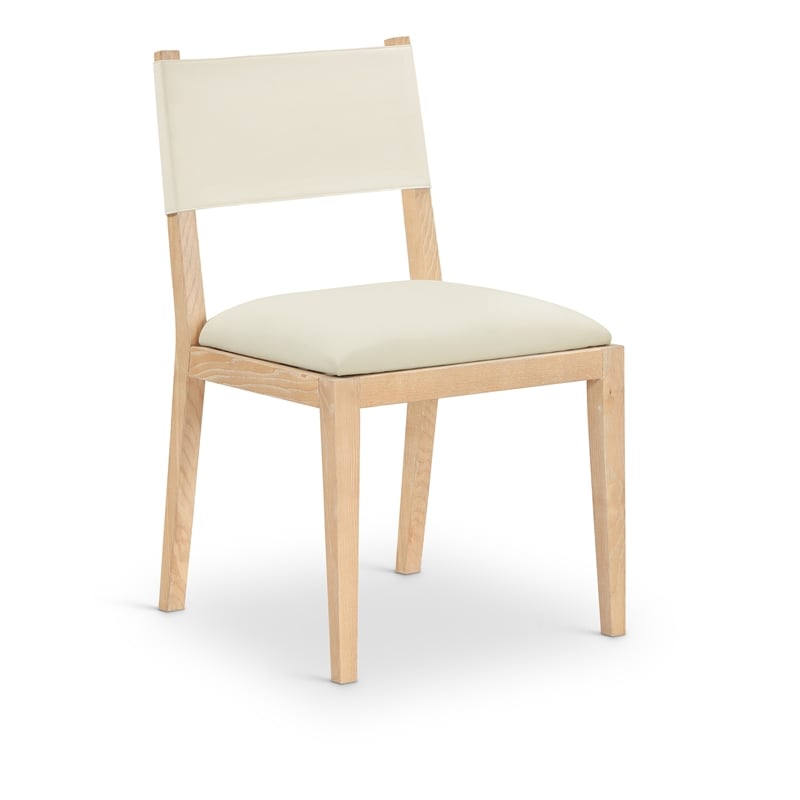 Meridian Furniture Avon Cream Vegan Leather Dining Side Chair (Set of 2)