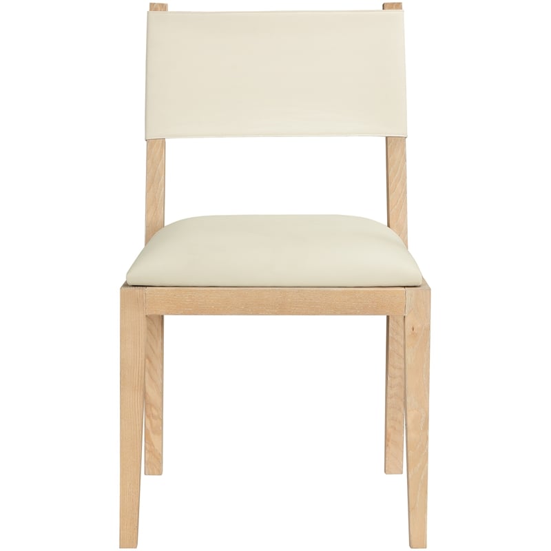 Meridian Furniture Avon Cream Vegan Leather Dining Side Chair (Set of 2)