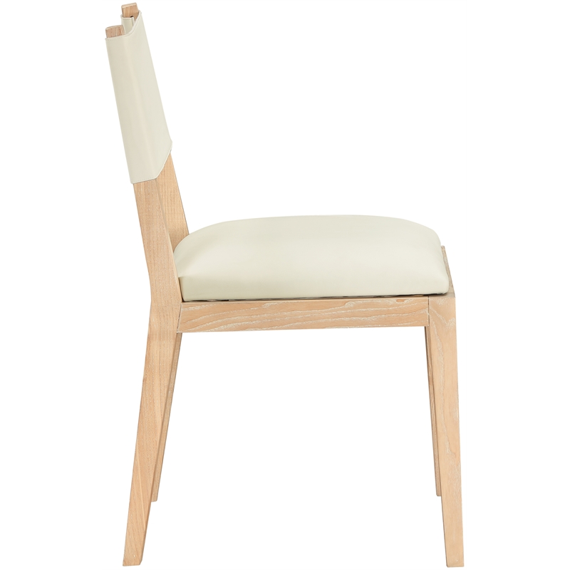 Meridian Furniture Avon Cream Vegan Leather Dining Side Chair (Set of 2)