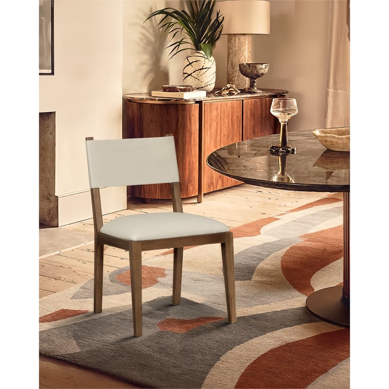 Meridian Furniture Avon Beige Vegan Leather Dining Side Chair (Set of 2)