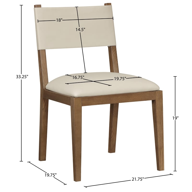 Meridian Furniture Avon Beige Vegan Leather Dining Side Chair (Set of 2)