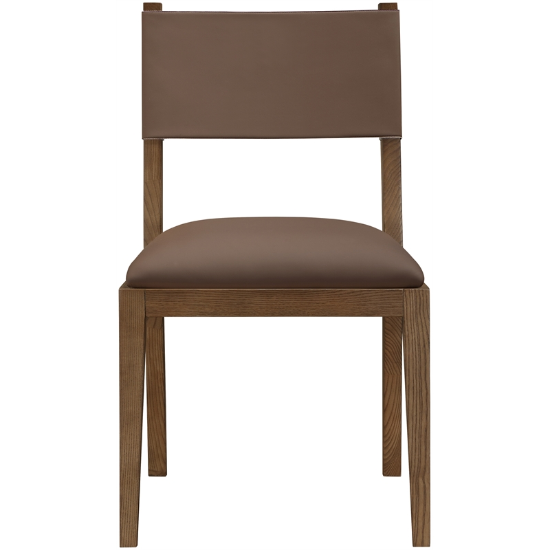 Meridian Furniture Avon Brown Vegan Leather Dining Side Chair (Set of 2)