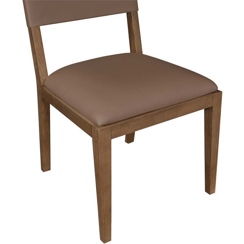 Meridian Furniture Avon Brown Vegan Leather Dining Side Chair (Set of 2)