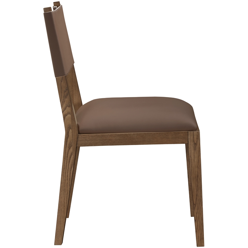 Meridian Furniture Avon Brown Vegan Leather Dining Side Chair (Set of 2)