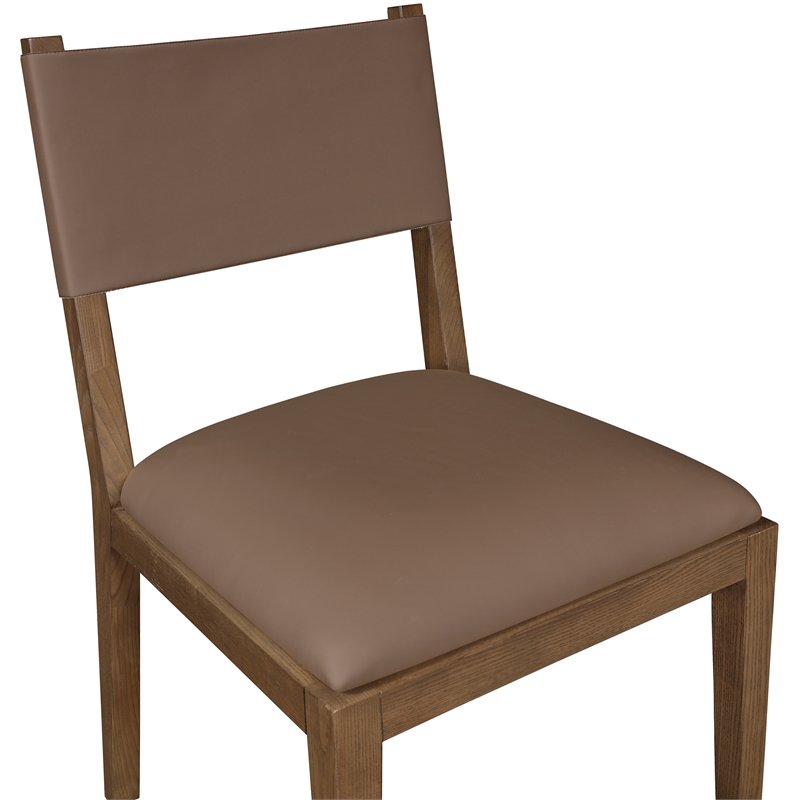 Meridian Furniture Avon Brown Vegan Leather Dining Side Chair (Set of 2)