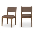 Meridian Furniture Avon Brown Vegan Leather Dining Side Chair (Set of 2)