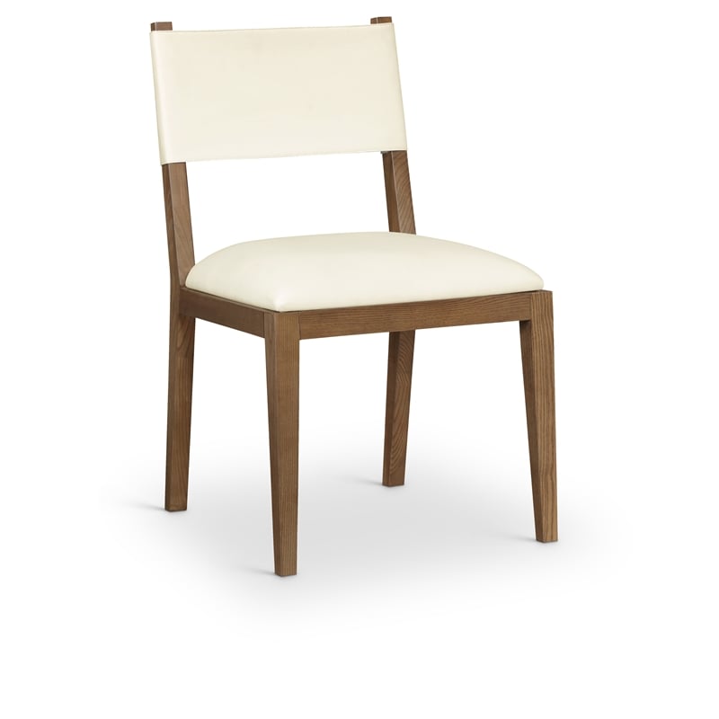 Meridian Furniture Avon Cream Vegan Leather Dining Side Chair (Set of 2)