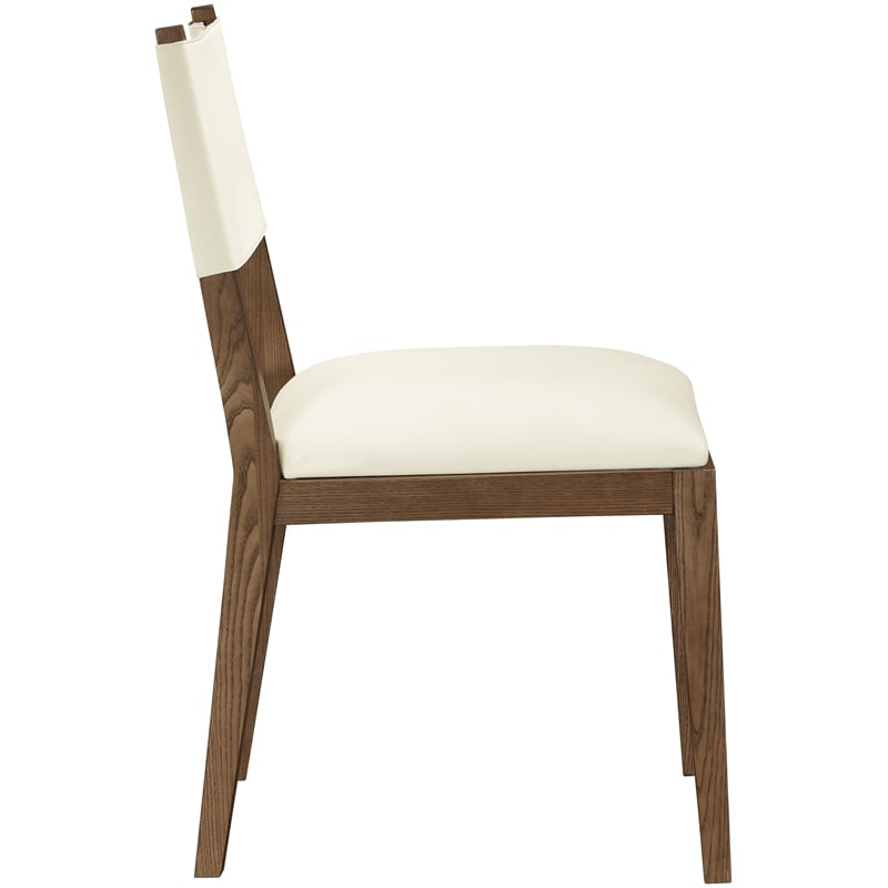 Meridian Furniture Avon Cream Vegan Leather Dining Side Chair (Set of 2)
