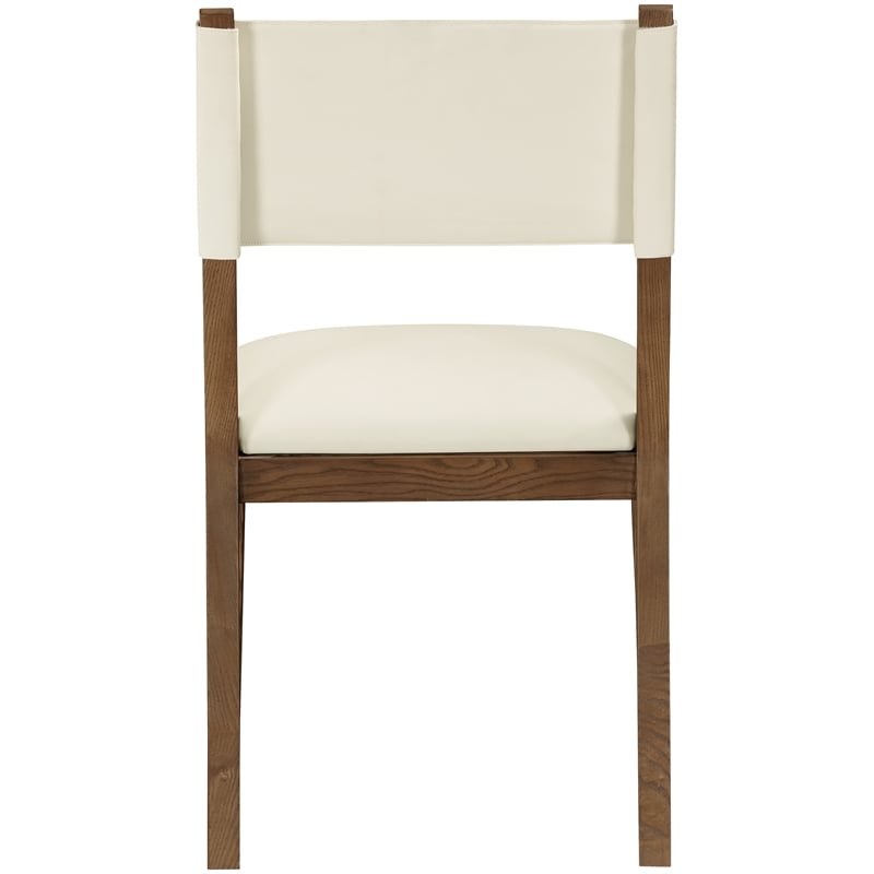 Meridian Furniture Avon Cream Vegan Leather Dining Side Chair (Set of 2)
