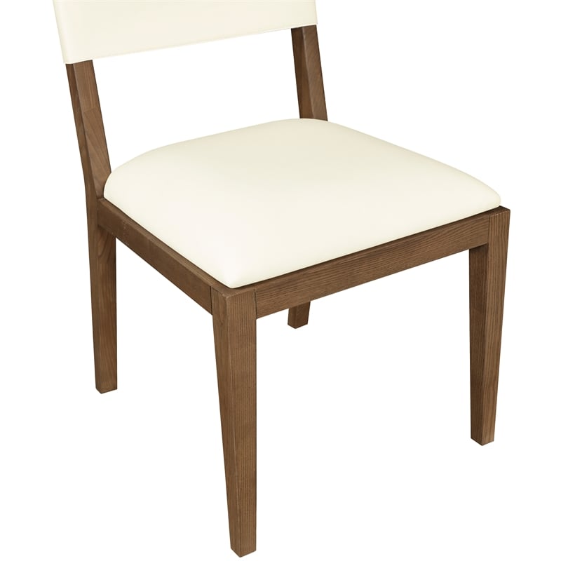 Meridian Furniture Avon Cream Vegan Leather Dining Side Chair (Set of 2)