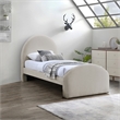 Meridian Furniture Andaz Beige Chenille Fabric Upholstered Twin Bed