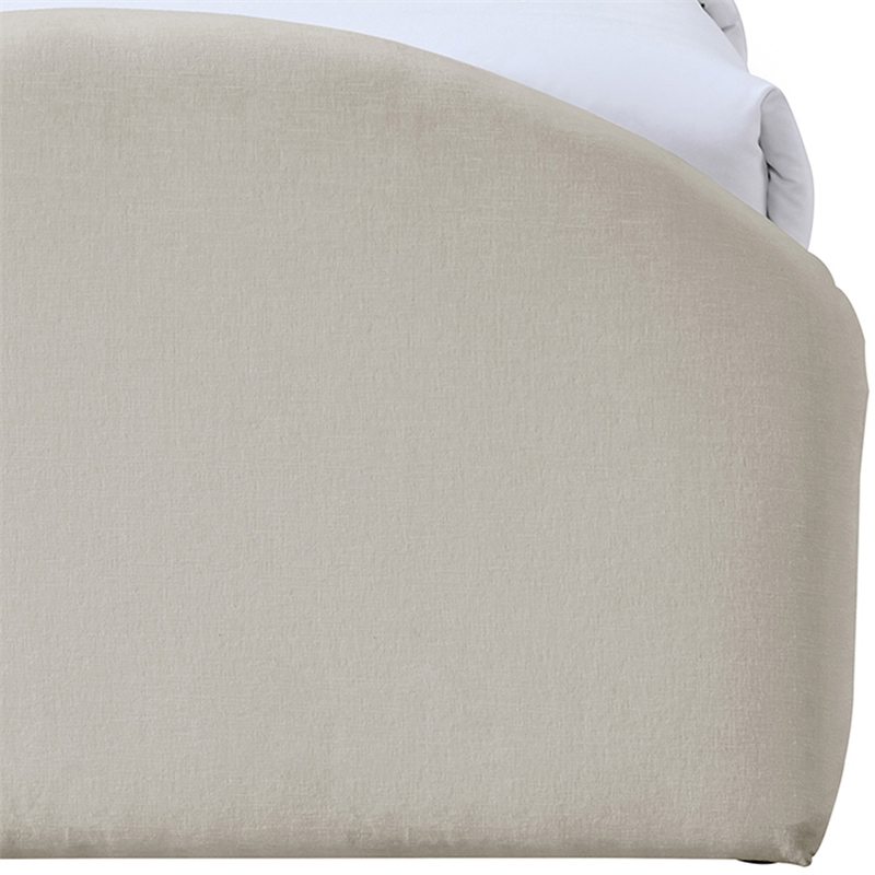 Meridian Furniture Andaz Beige Chenille Fabric Upholstered Twin Bed
