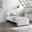 Meridian Furniture Andaz Cream Chenille Fabric Upholstered Twin Bed